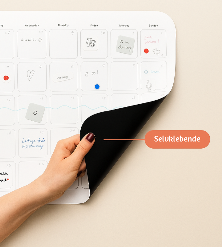 Månedstavlen: selvklebende, stilren og enkel
